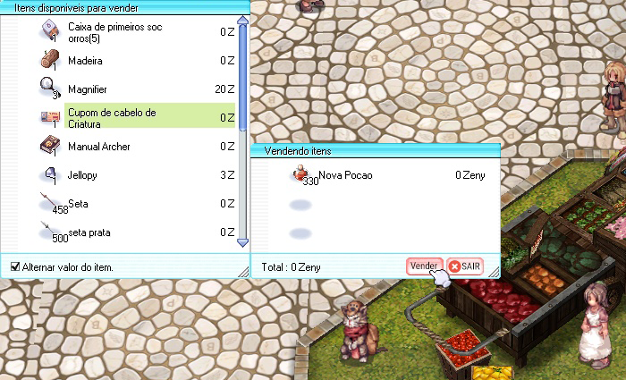 Vendendo para NPC