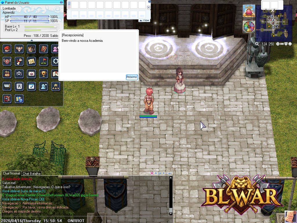 Matrícula na Academia